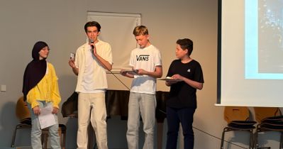 Von links: Lana Alshadad Almohamad, Jonas Maximilian Kniege, Vincent Glaser und Aaron Josue Navarro Ramirez.