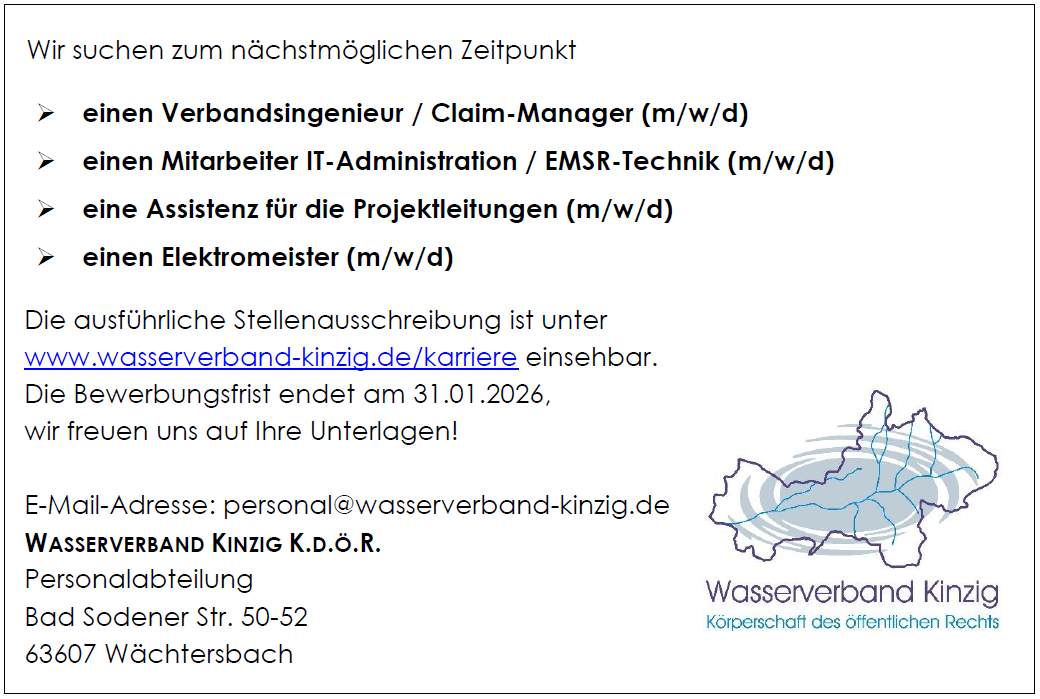 Stellenanzeige Wasserverband