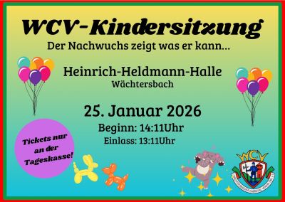 Helau und hereinspaziert –Der WCV lädt zur fröhlichen Kindersitzung ein!